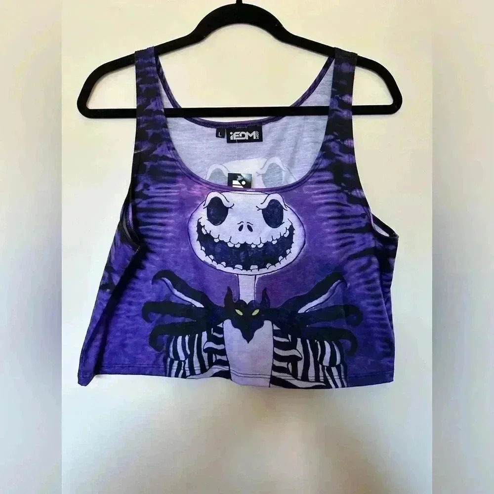 NWT IEDM.com Crop Jack Skellington Tank in Size Large